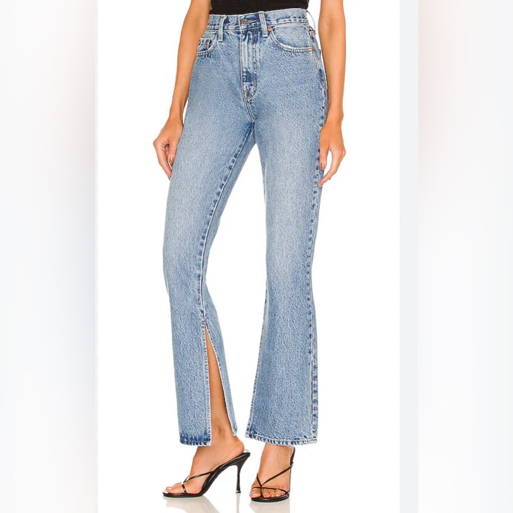 Pistola Alexa High Rise Split Flare Jeans | Light Wash | Size 27